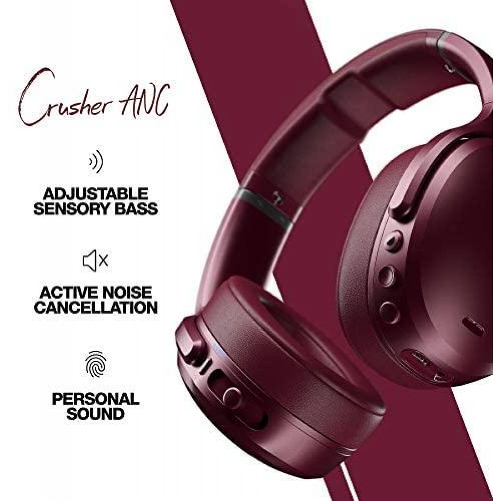 Audifonos Skullcandy Crusher ANC Diadema Inalambrica -Rojo
