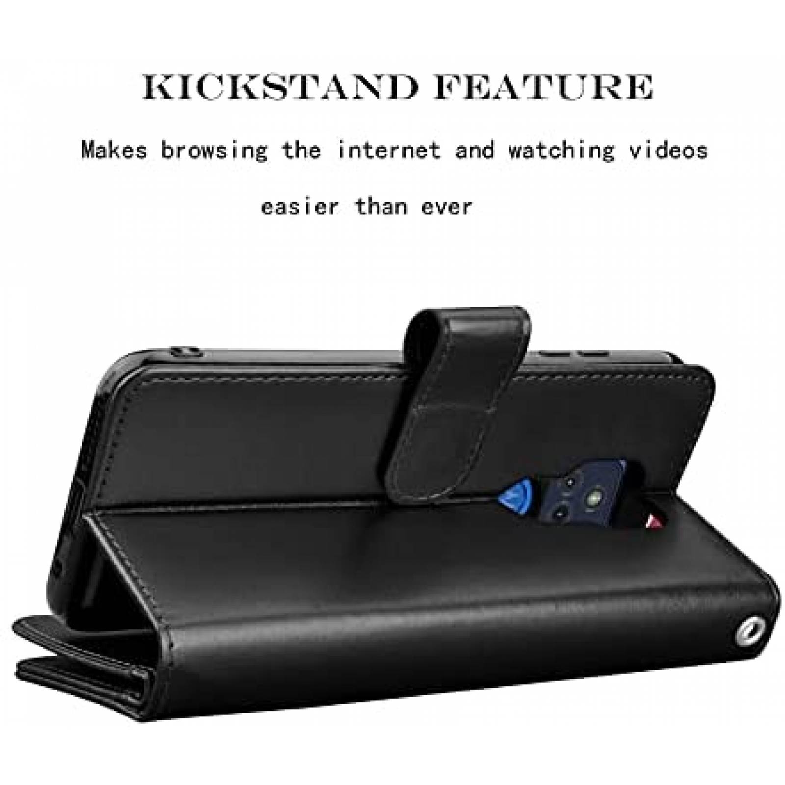 Funda Flip para Celular Njjex Moto G Play 2021 -Negro