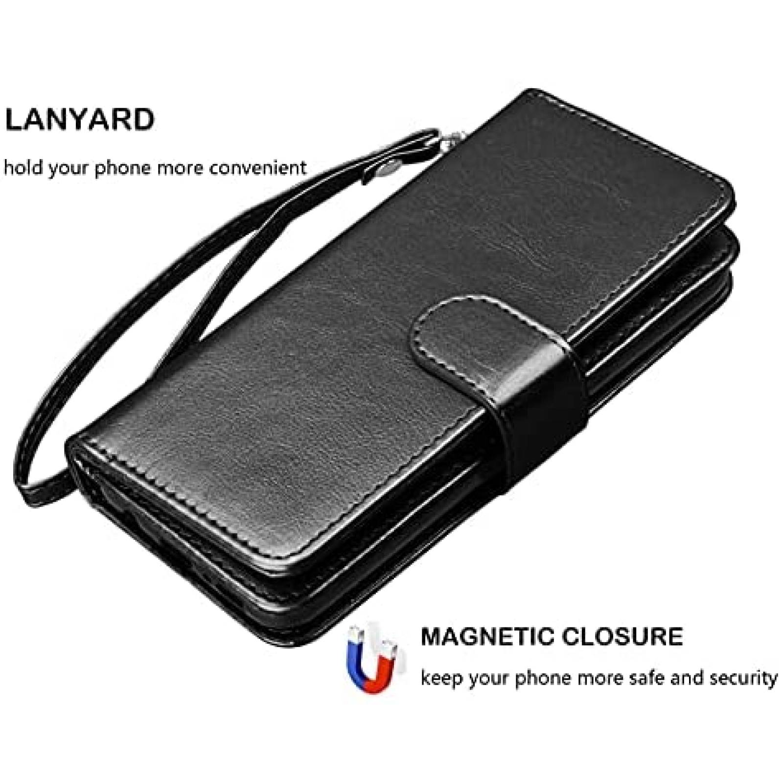 Funda Flip para Celular Njjex Moto G Play 2021 -Negro