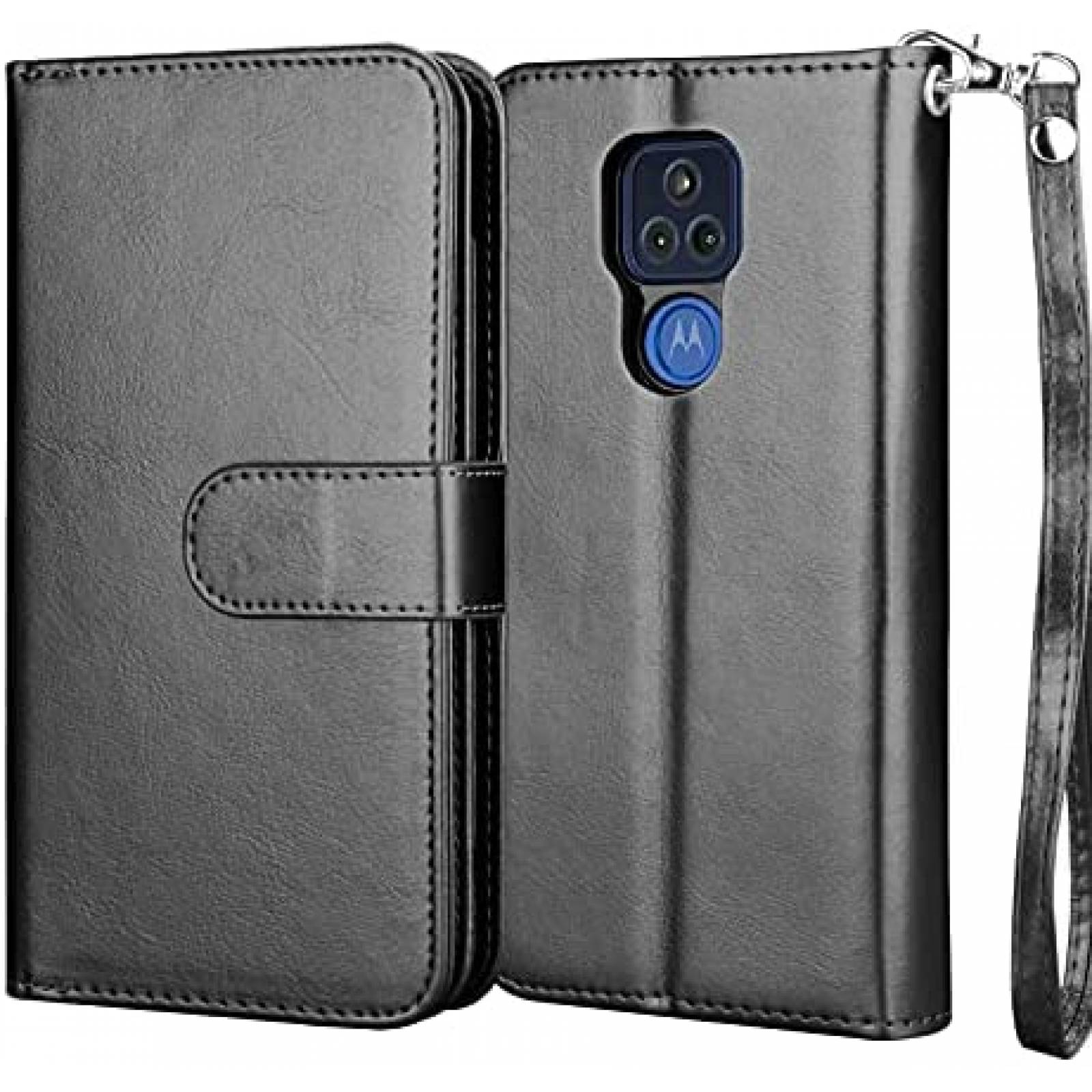 Funda Flip para Celular Njjex Moto G Play 2021 -Negro