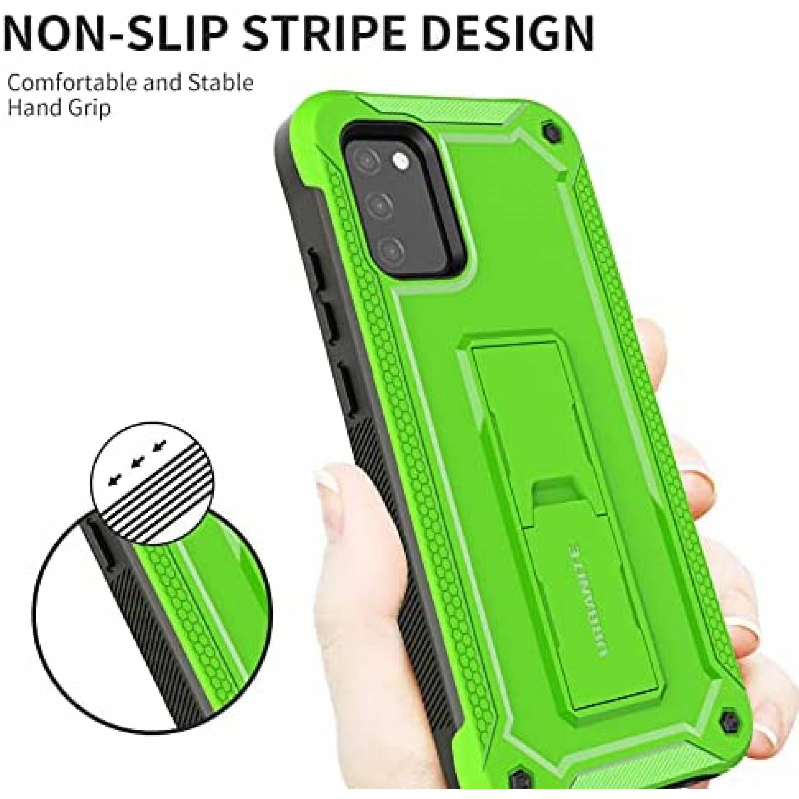 Funda para Galaxy A02S URBANITE 2 capas uso rudo -Verde