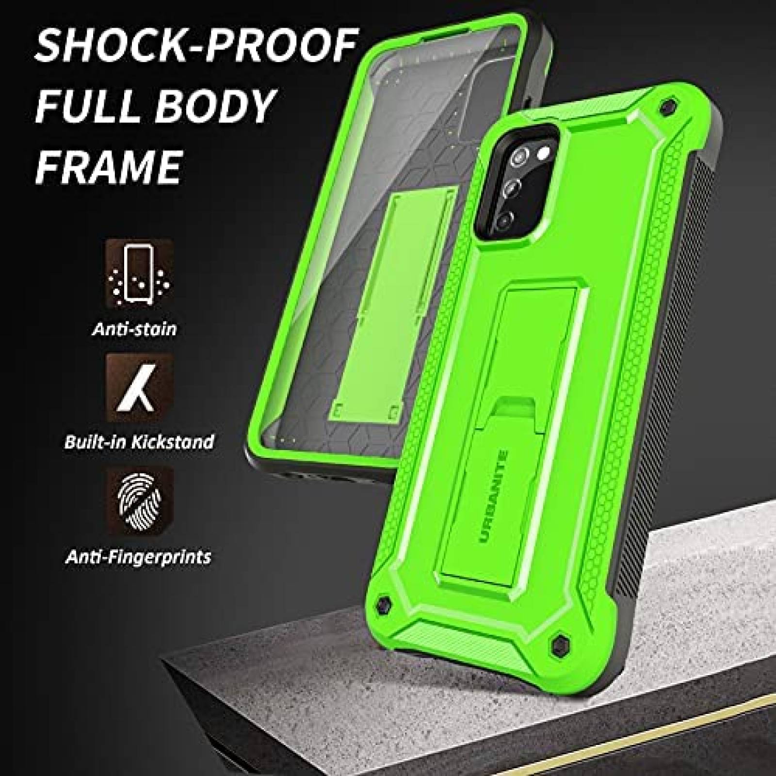 Funda para Galaxy A02S URBANITE 2 capas uso rudo -Verde