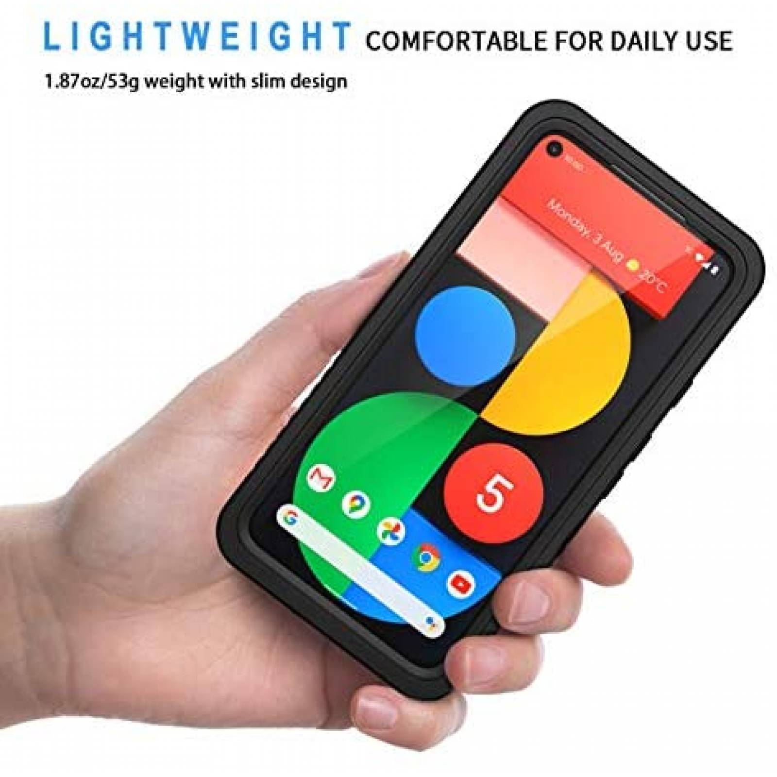 Funda Rigida Lanhiem para Google Pixel 5 IP68 -Negro