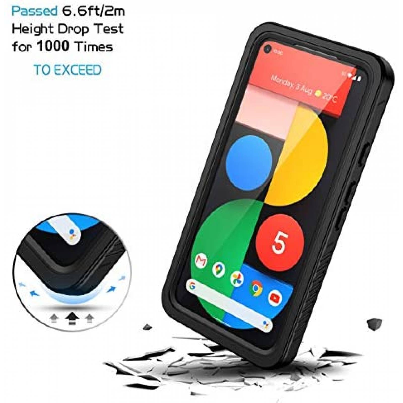 Funda Rigida Lanhiem para Google Pixel 5 IP68 -Negro