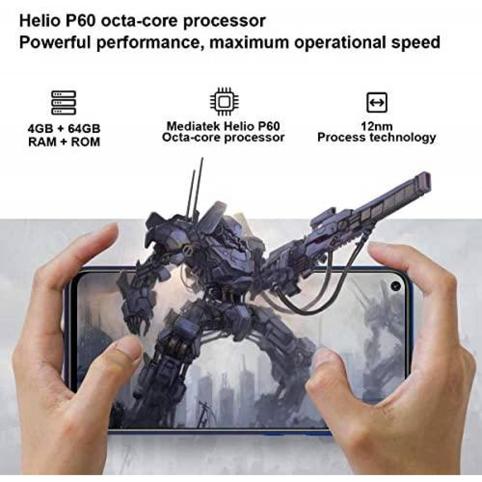 Celular OUKITEL C12 6.4" 4GB 64GB desbloqueado -Negro