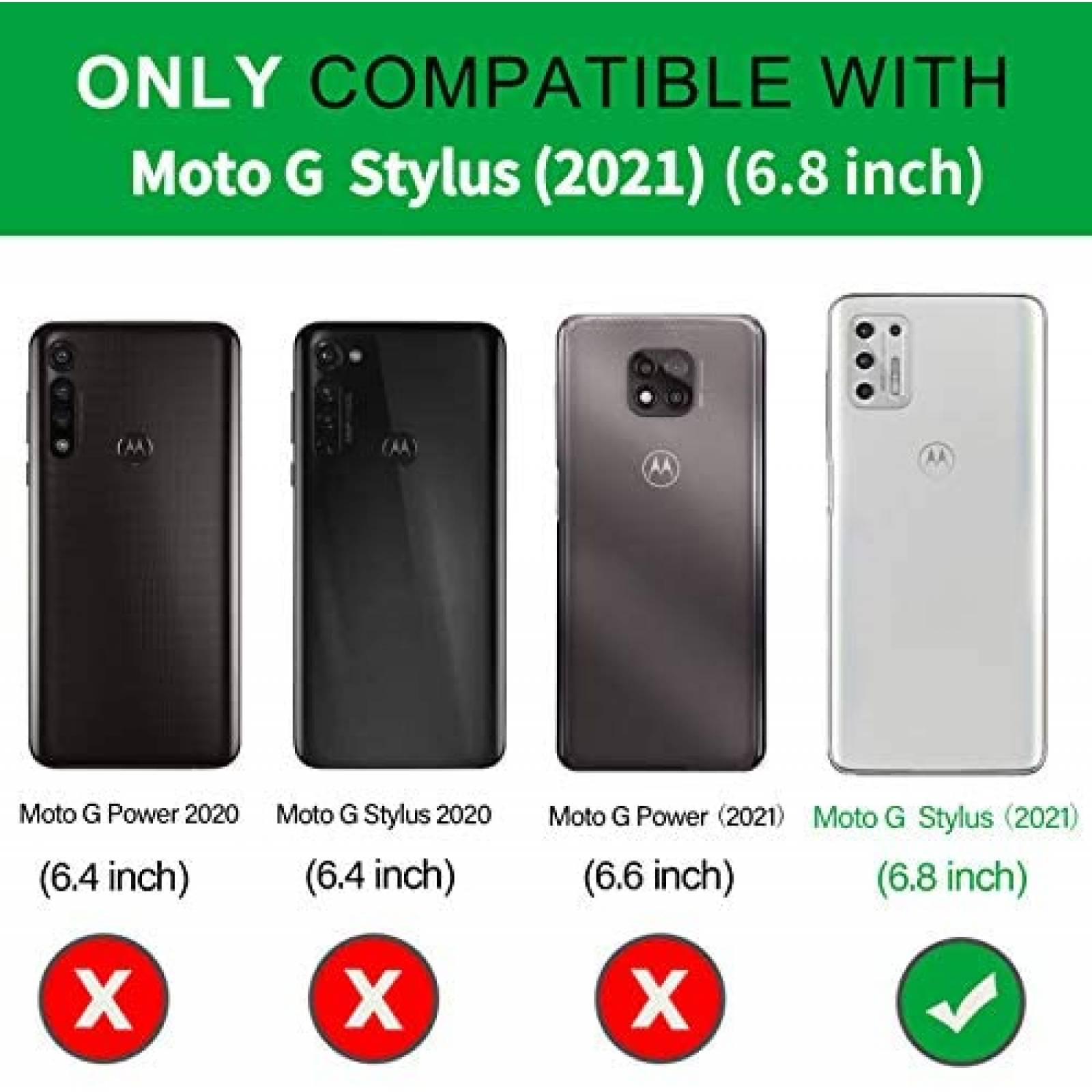 Funda FYY para Motorola Moto G Stylus de 6.8" tipo cartera