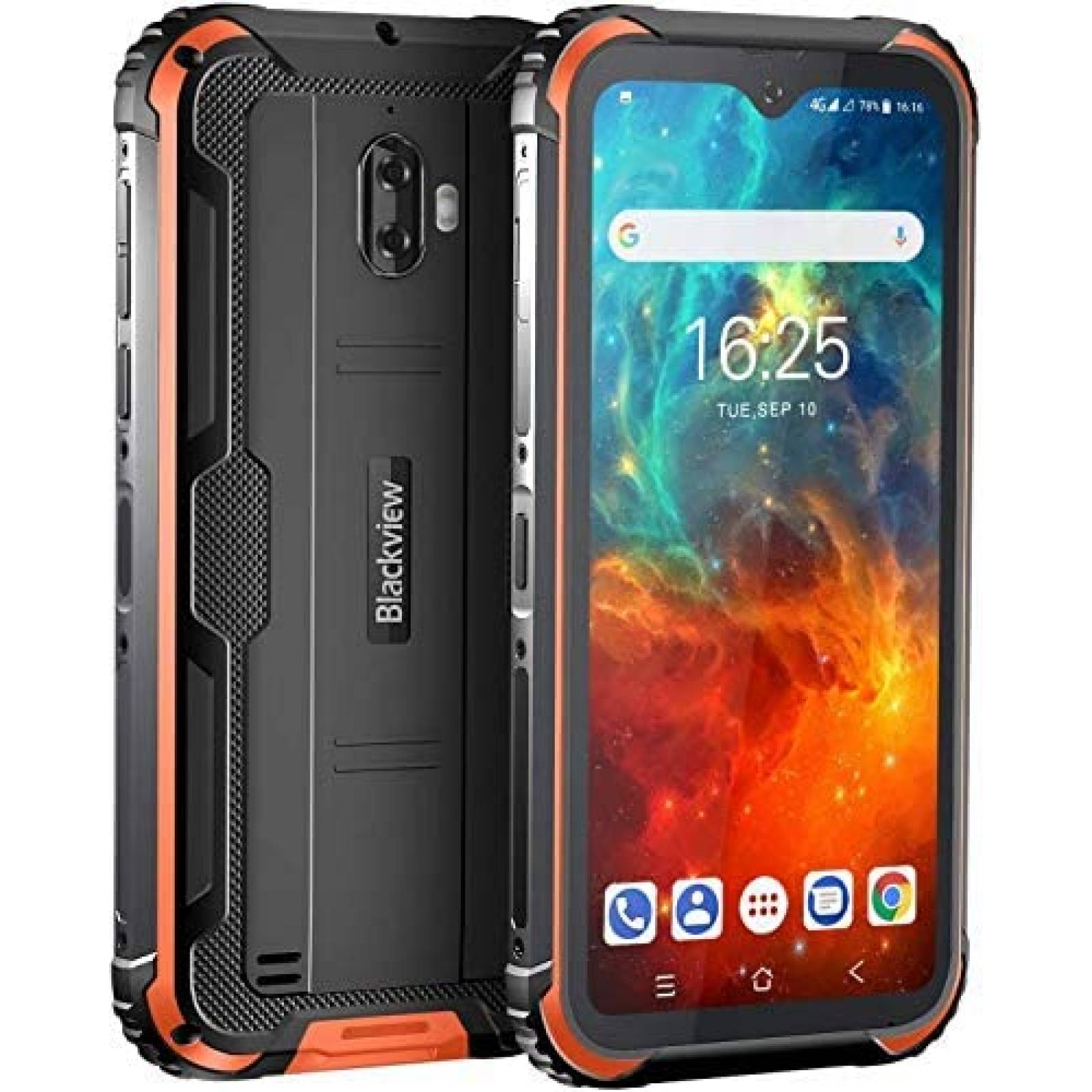 HYMY Cover + 3Pcs Vetro Temperato Per Blackview BV4900 (5.7) - Custodia in Silicone TPU - Back Case Protezione Cellulare Black Bumper 9H Pellicola Protettiva