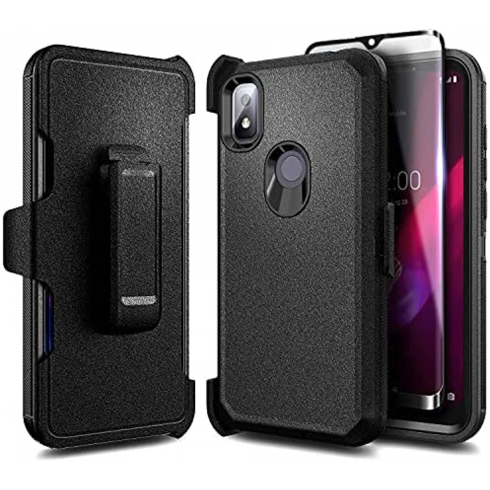 Funda NZND Compatible Con T-Mobile REVVL 4+Protector -Negro