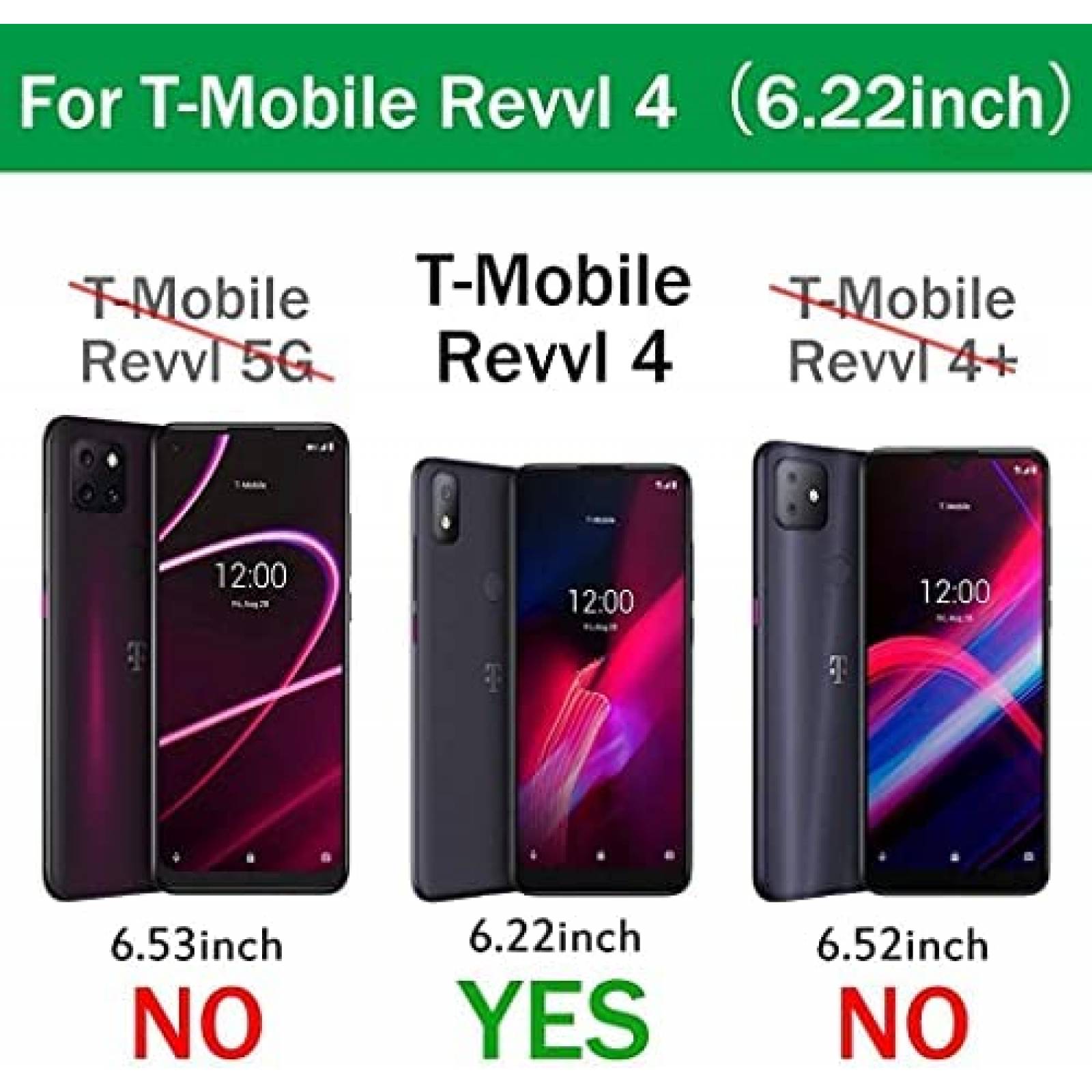 Funda NZND Compatible Con T-Mobile REVVL 4+Protector -Negro