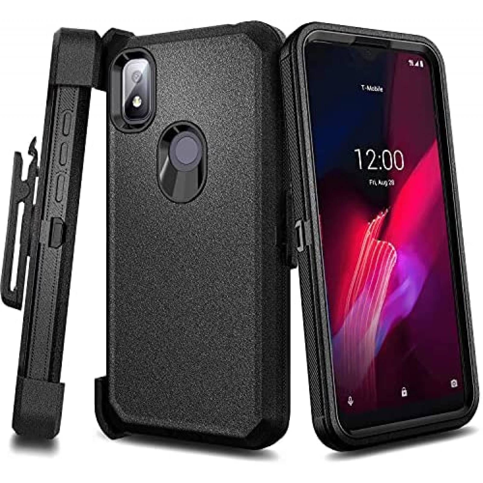 Funda NZND Compatible Con T-Mobile REVVL 4+Protector -Negro