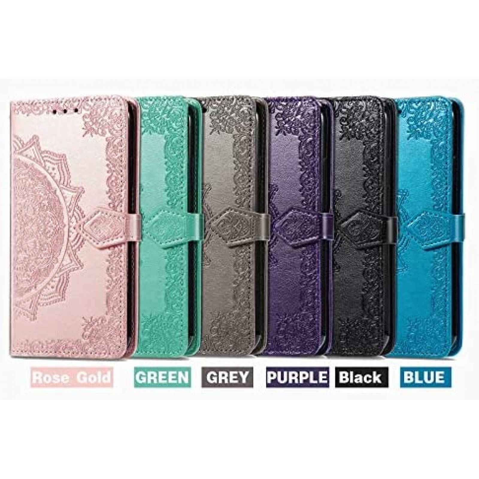 Funda para Samsung Galaxy A12 Anffy tipo billetera -Azul