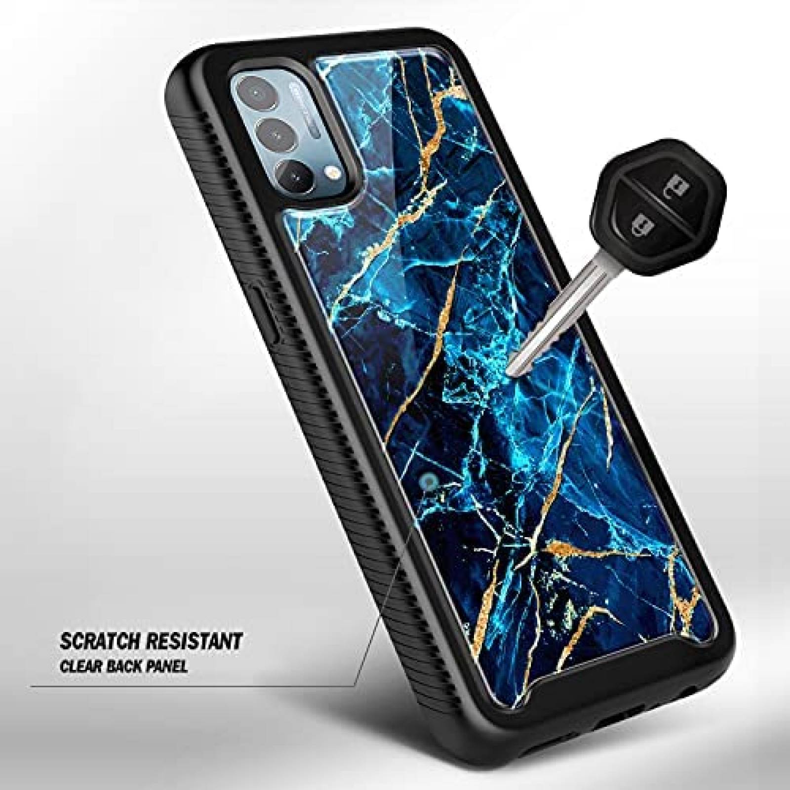 Funda OnePlus Nord N200 NZND Marmol c/protector-Negro/azul