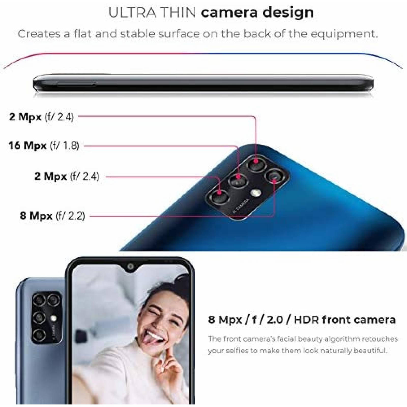 Smartphone ZTE Blade V20 6.82" 4GB 128GB 16mp -Gris