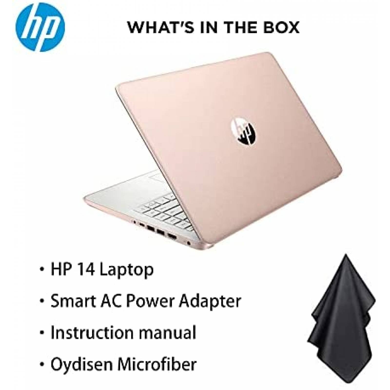 Laptop HP 14" Intel Dual-Core 8GB 64GB Windows 10 - Rosa