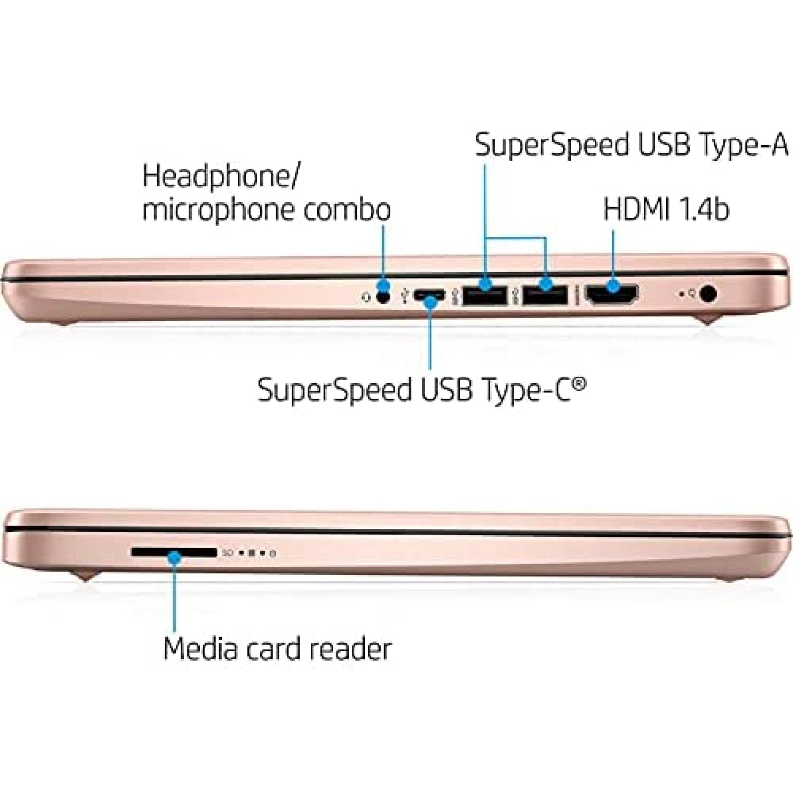 Laptop HP 14" Intel Dual-Core 8GB 64GB Windows 10 - Rosa