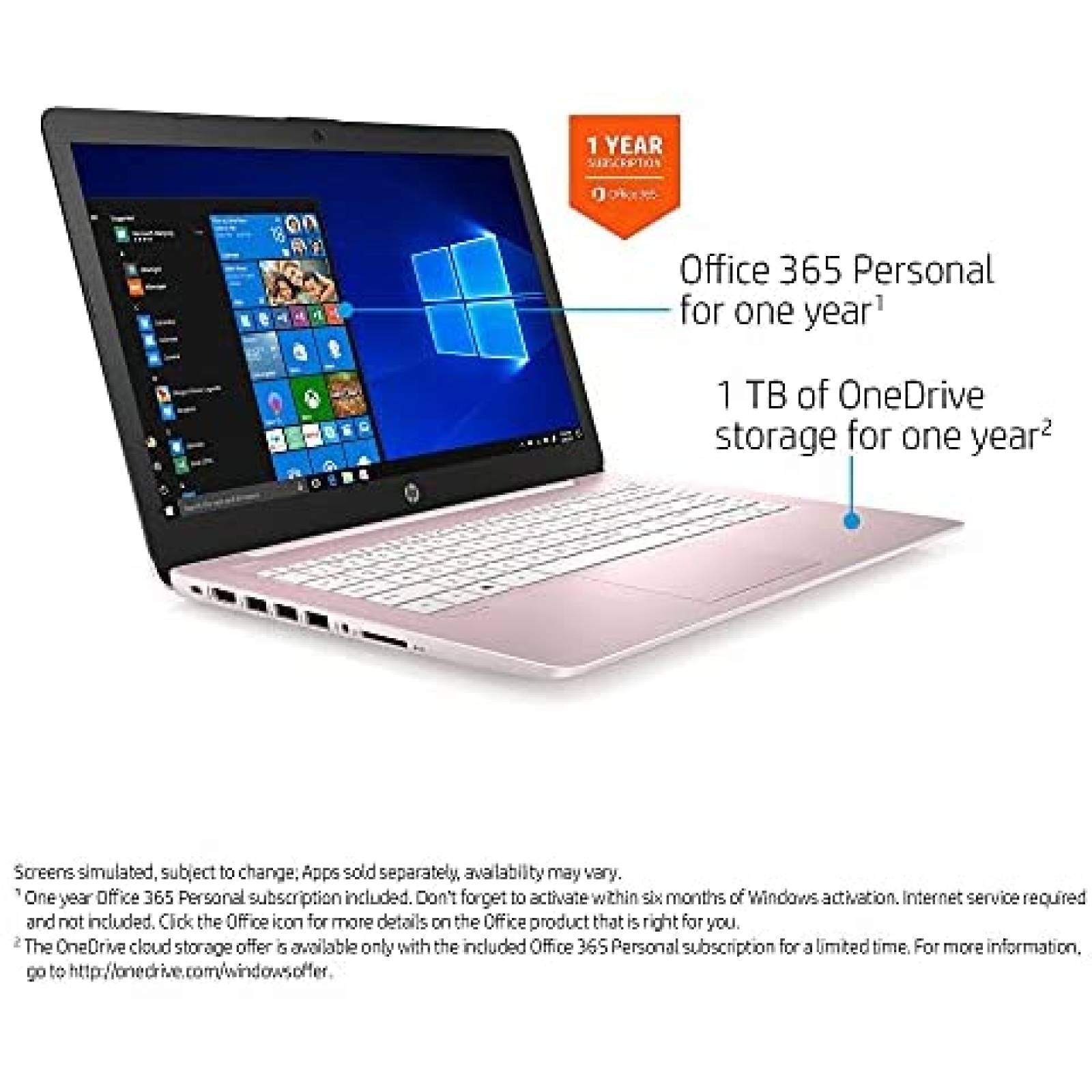 Laptop HP Stream 14" 4GB 64GB N4020 Windows 10 -Rosa