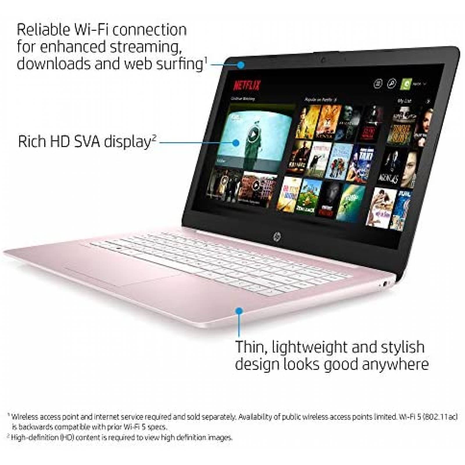 Laptop HP Stream 14" 4GB 64GB N4020 Windows 10 -Rosa
