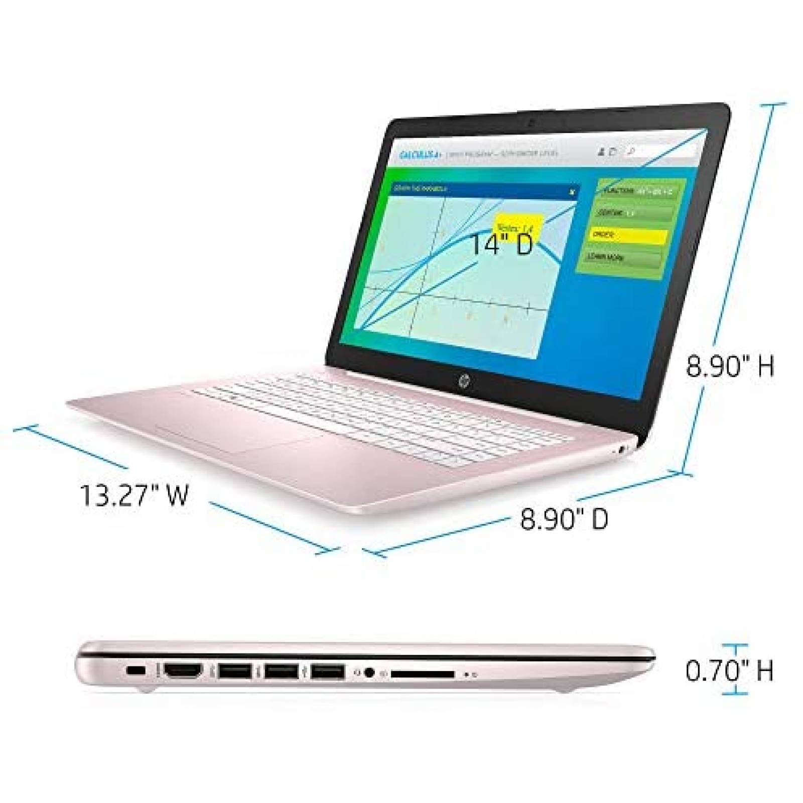 Laptop HP Stream 14" 4GB 64GB N4020 Windows 10 -Rosa