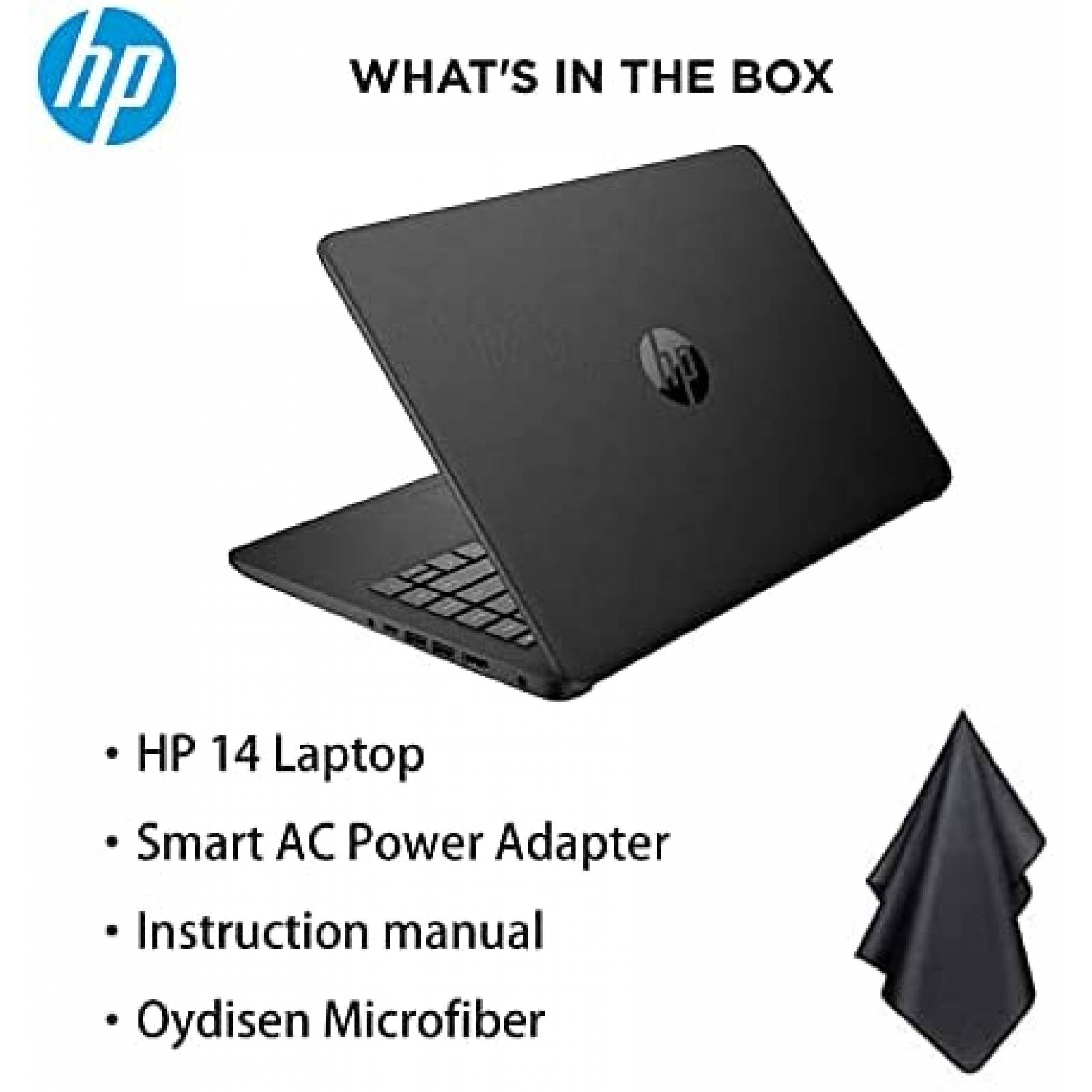 Laptop HP 14" Intel Dual-Core 16GB 64GB Windows 10 - Negro