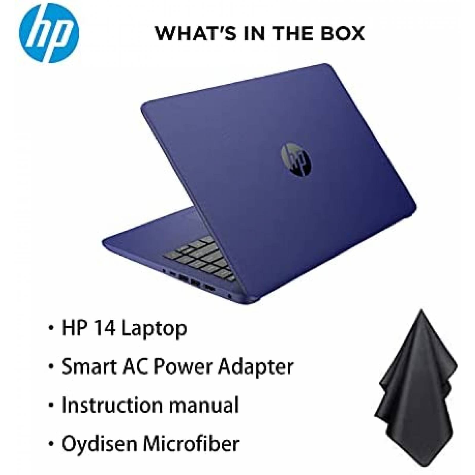 Laptop HP 14" Intel Dual-Core 8GB 64GB Windows 10 - Azul