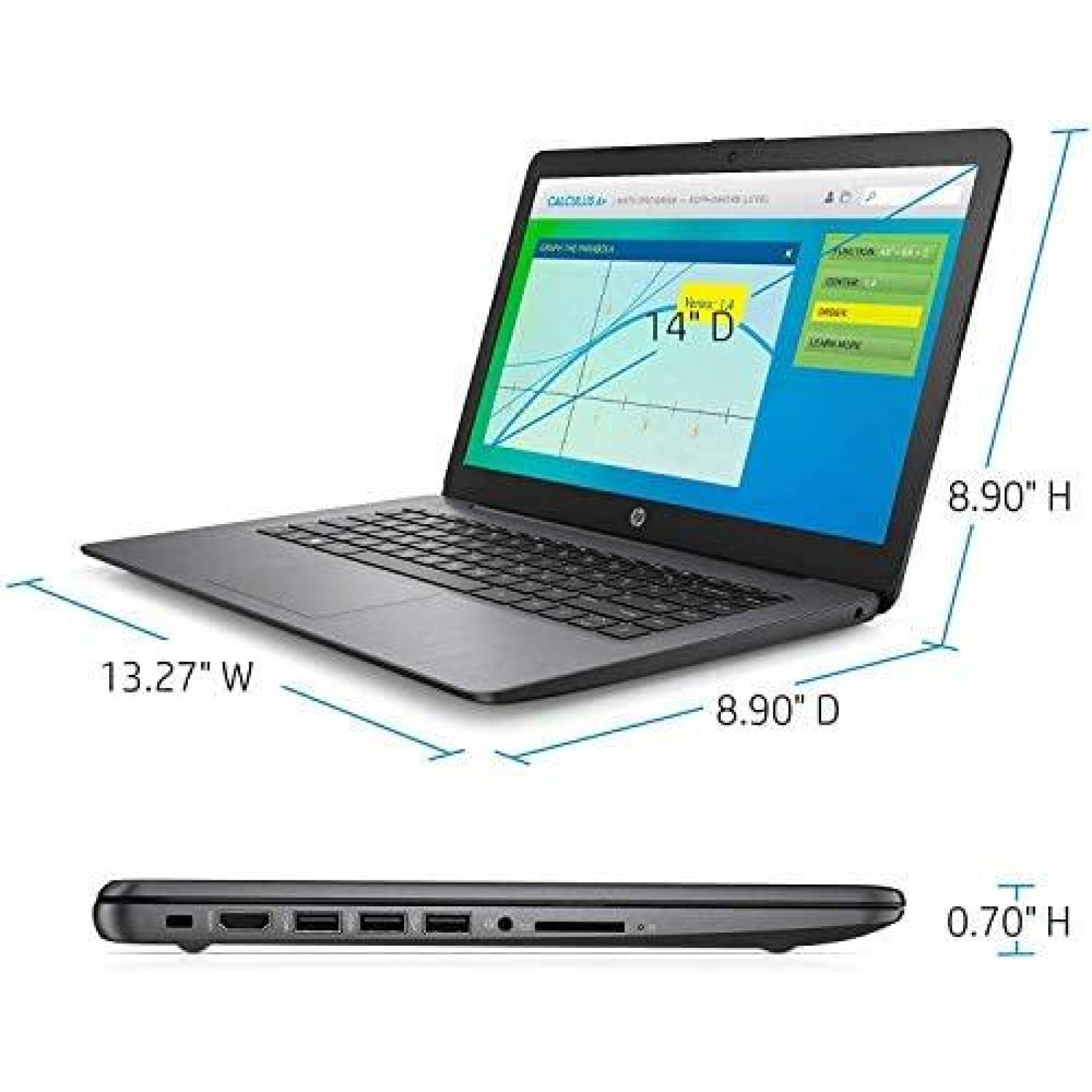 Laptop HP Stream 14" HD 4GB 64GB iN4000 W10s -Negro