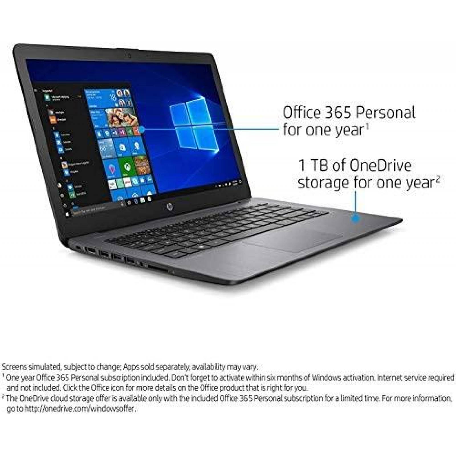 Laptop HP Stream 14" HD 4GB 64GB iN4000 W10s -Negro
