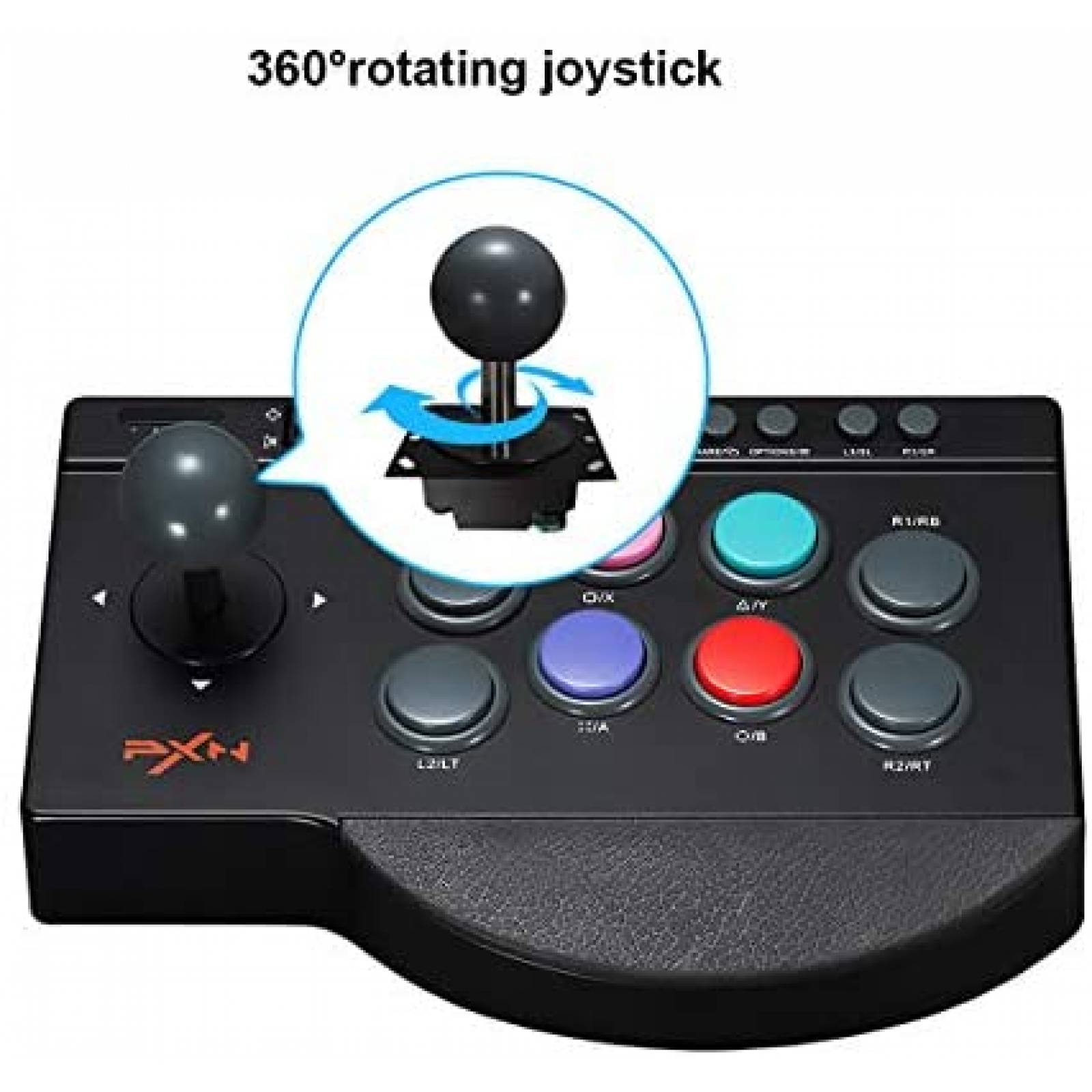 Arcade Fight Stick PXN 82 8Bitdo con funciones Turbo -Negro