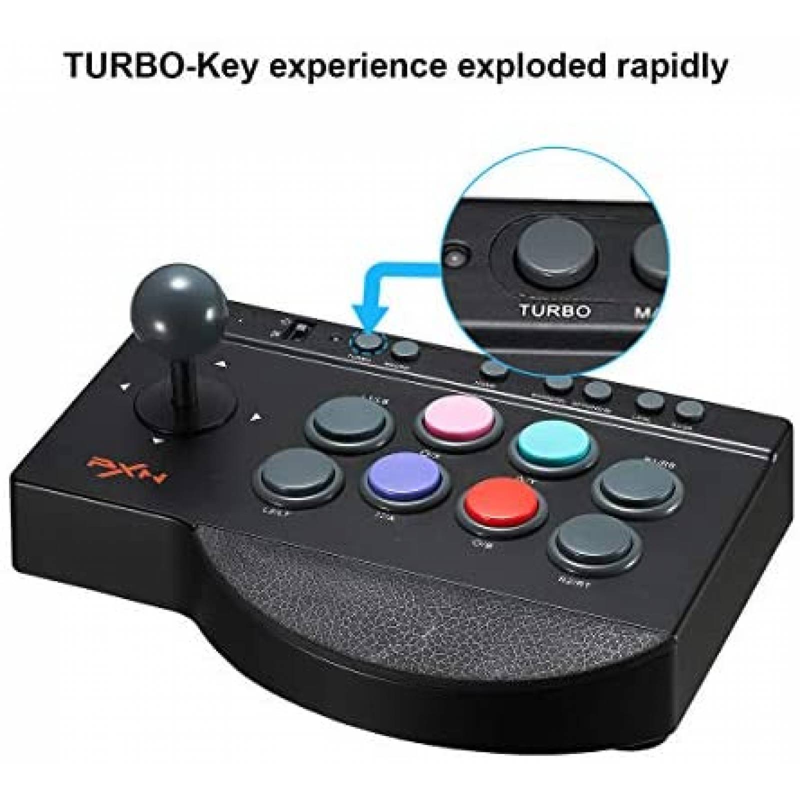 Arcade Fight Stick PXN 82 8Bitdo con funciones Turbo -Negro