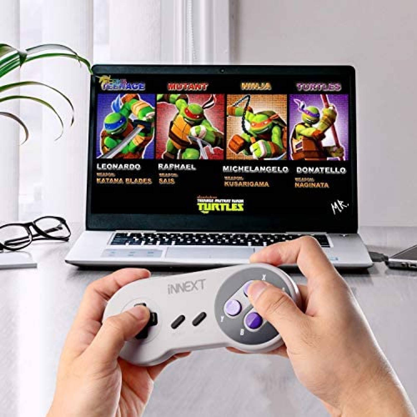 Control SNES iNNEXT Inalambrico Compatible -Gris