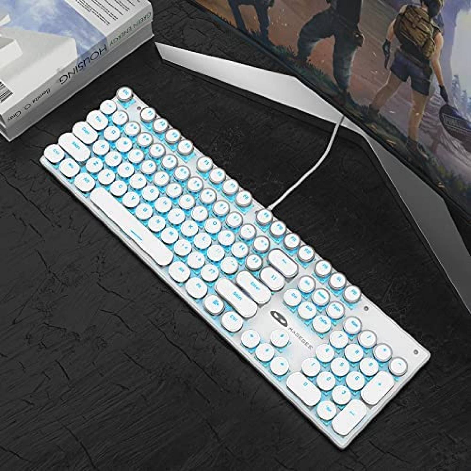 Teclado mecanico MageGee con retroiluminacion LED -Azul