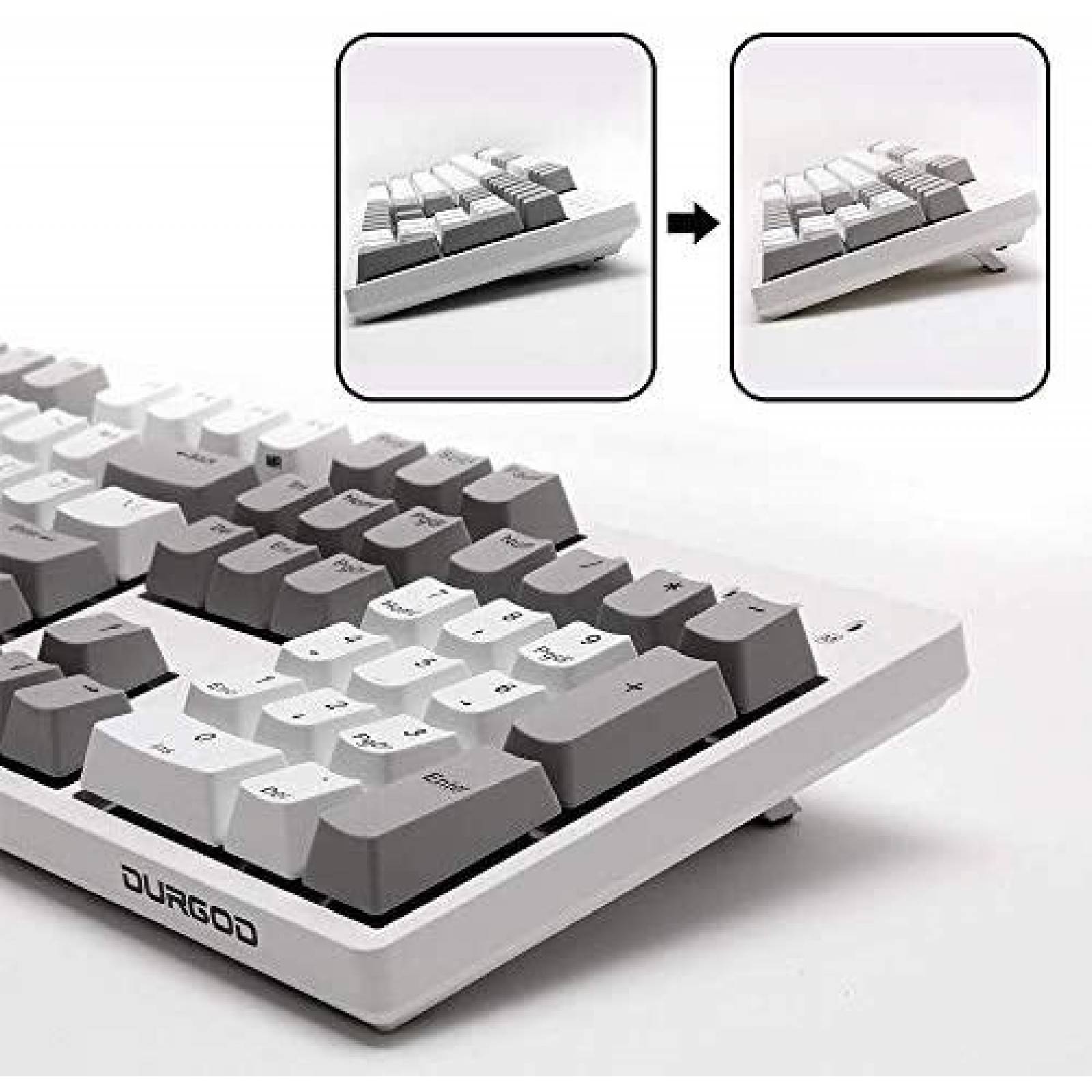 Teclado Durgod Taurus K310 Mecanico Cherry Silent Red -Gris