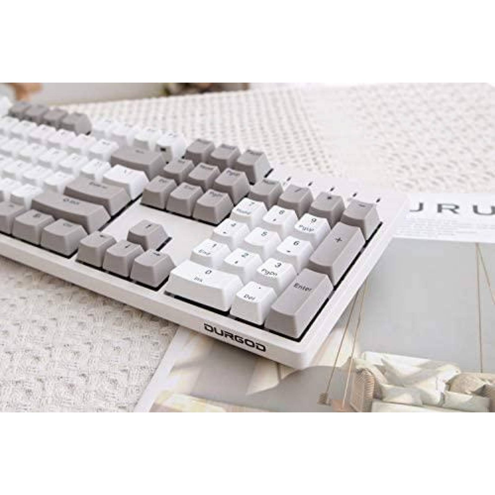 Teclado Durgod Taurus K310 Mecanico Cherry Silent Red -Gris