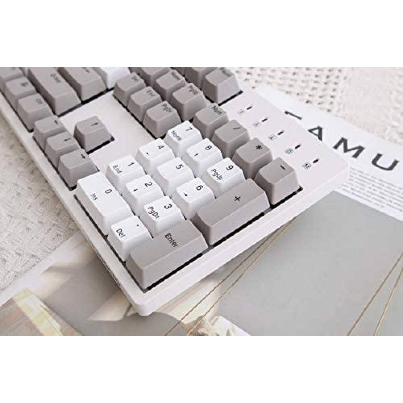 Teclado Durgod Taurus K310 Mecanico Cherry Silent Red -Gris