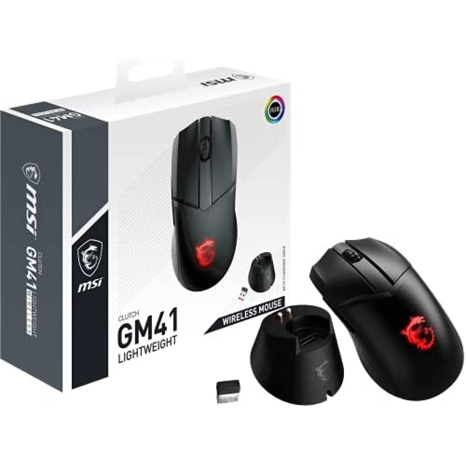 Mouse MSI USB RGB inalambrico ajustable hasta 20000 DPI