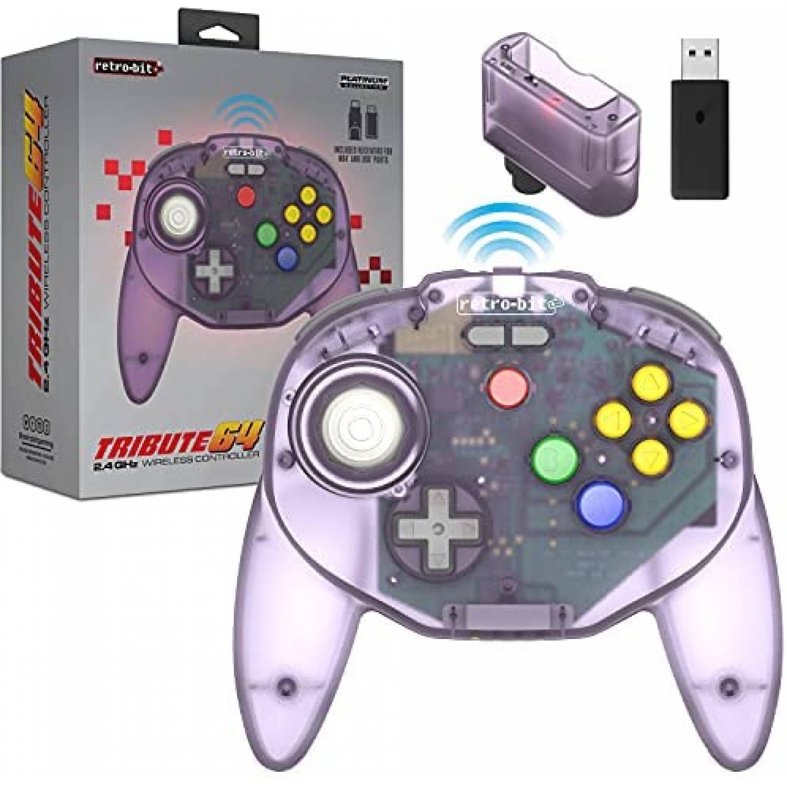 Control Retro-Bit Tribute 64 inalambrico para Nintendo 64