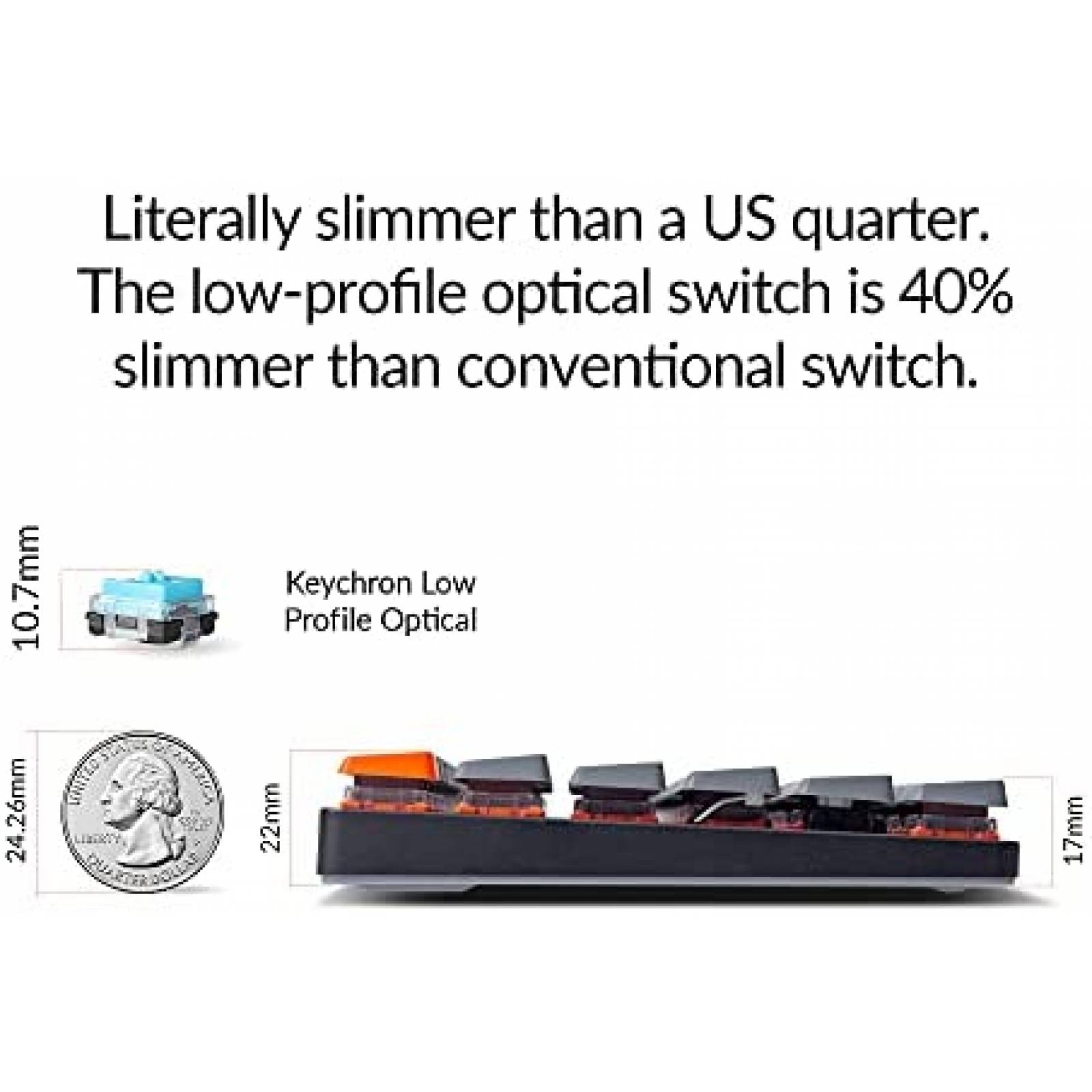 Teclado Keychron K3 Ultra Slim 84 Teclas Cable USB