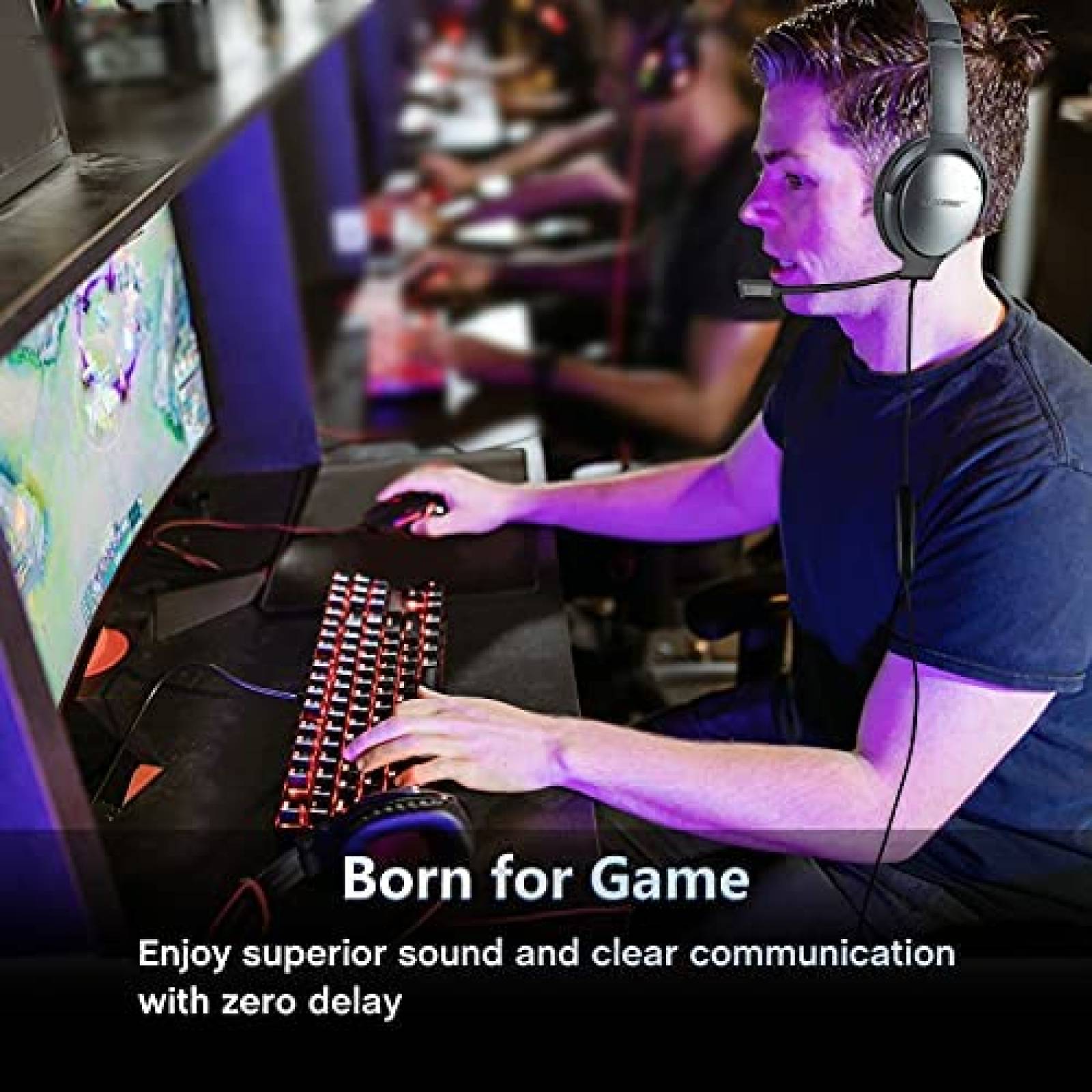 Microfono FULAIM Compatible Auriculares Consolas -Negro