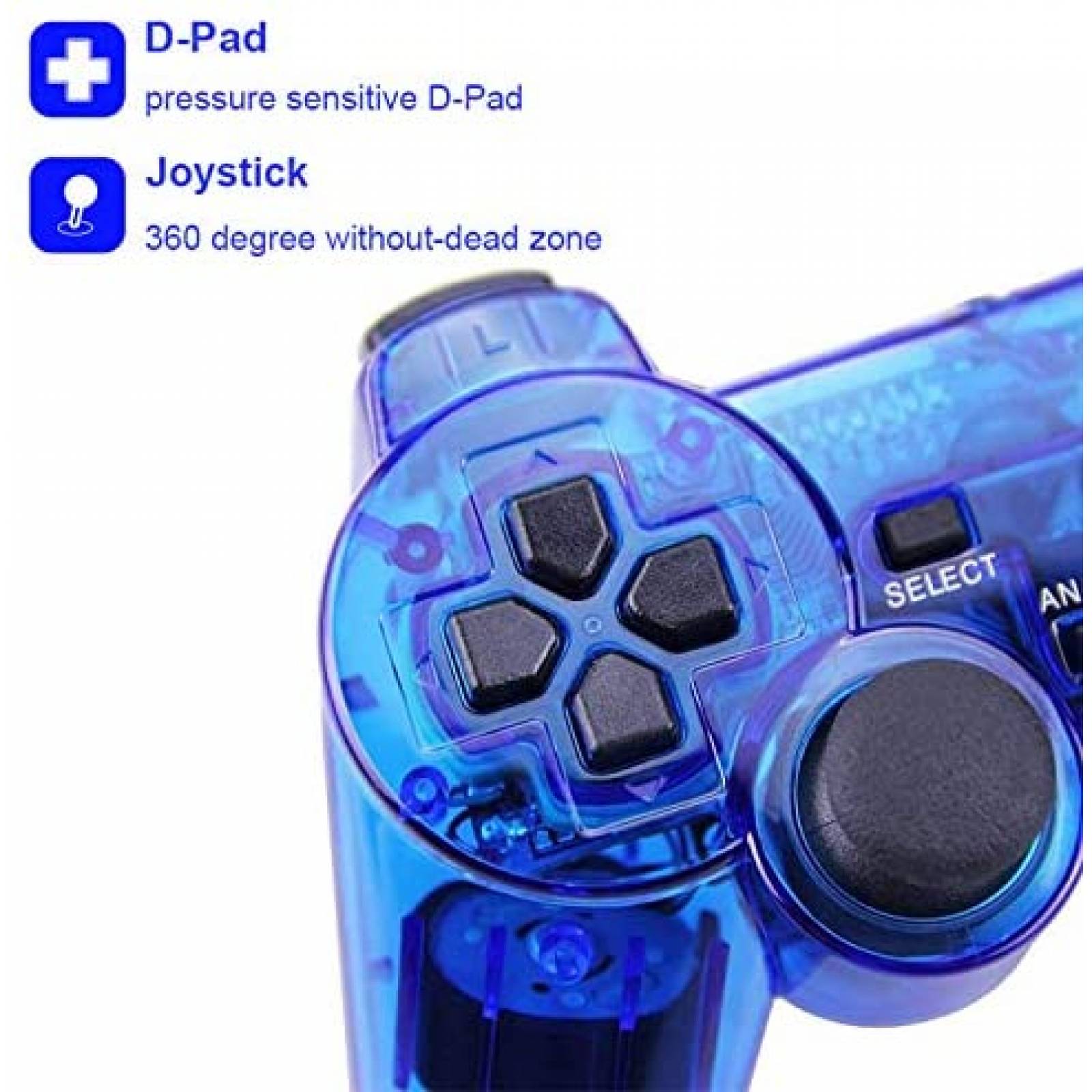 Control Generico Compatible con PLAYSTATION 2 -Rojo/Azul