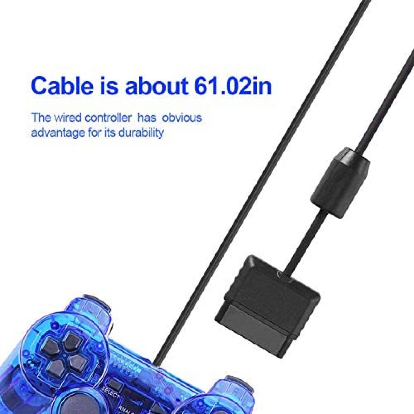 Control Generico Compatible con PLAYSTATION 2 -Rojo/Azul