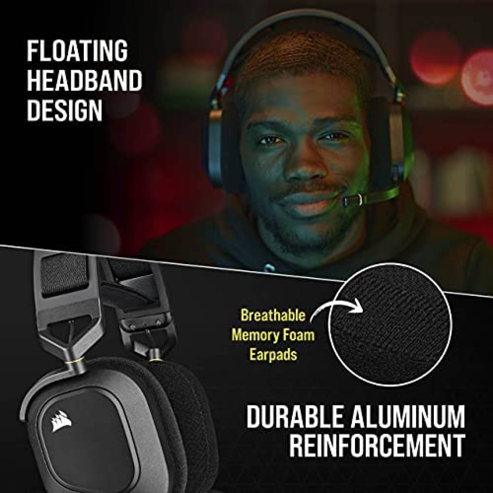 Headset CORSAIR HS80 RGB con Audio Espacial para PC/Mac/PS
