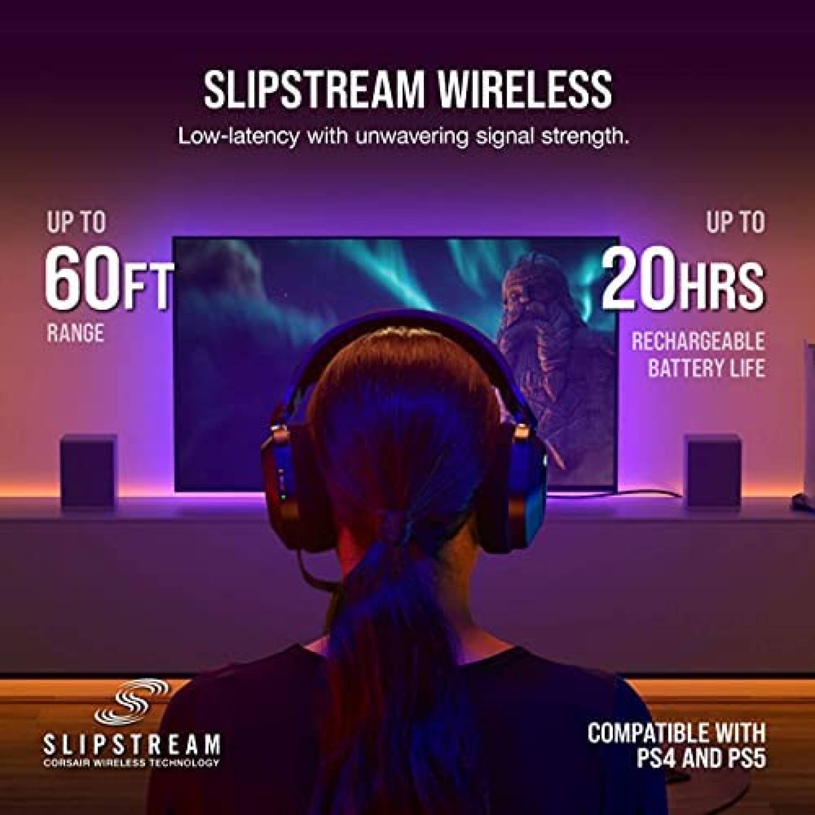 Headset CORSAIR HS80 RGB con Audio Espacial para PC/Mac/PS