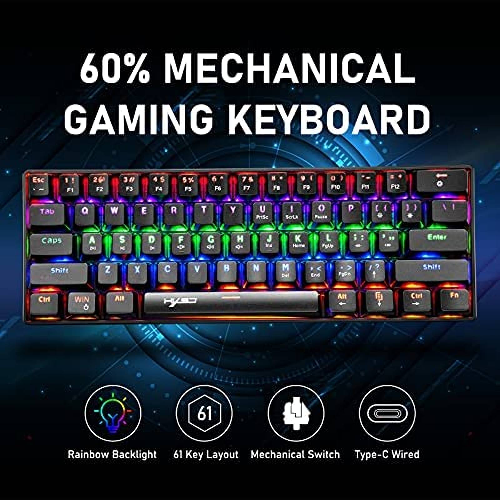 Teclado mecanico ZIYOU LANG retroiluminacion LED multicolor