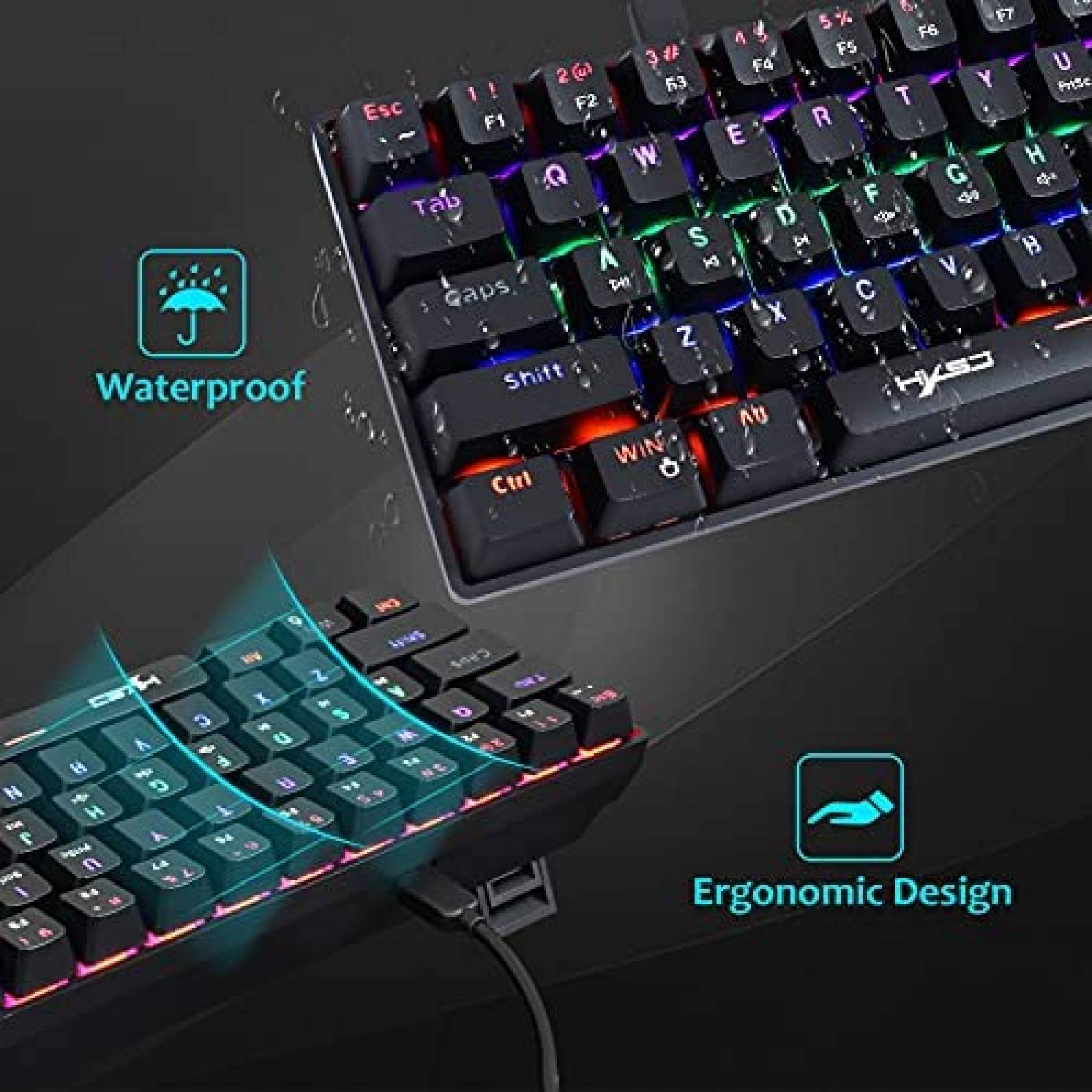 Teclado mecanico ZIYOU LANG retroiluminacion LED multicolor