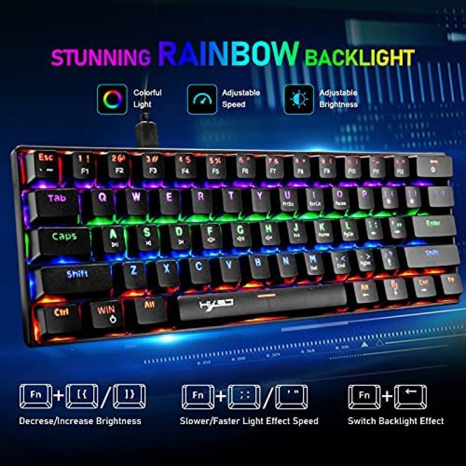 Teclado mecanico ZIYOU LANG retroiluminacion LED multicolor