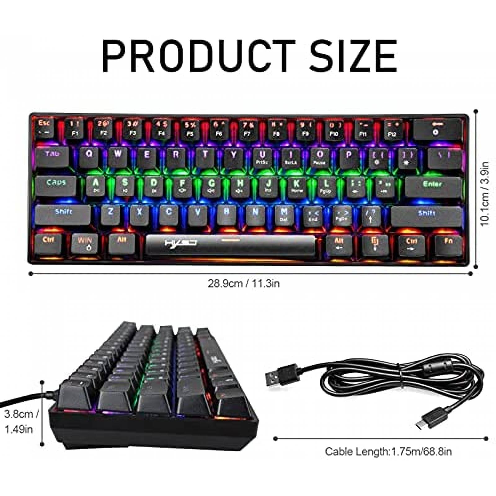 Teclado mecanico ZIYOU LANG retroiluminacion LED multicolor