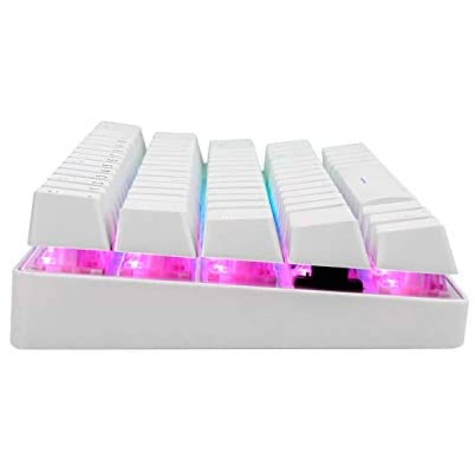 Teclado Gamer HUO JI CQ63 RGB Compacto Bluetooth -Blanco