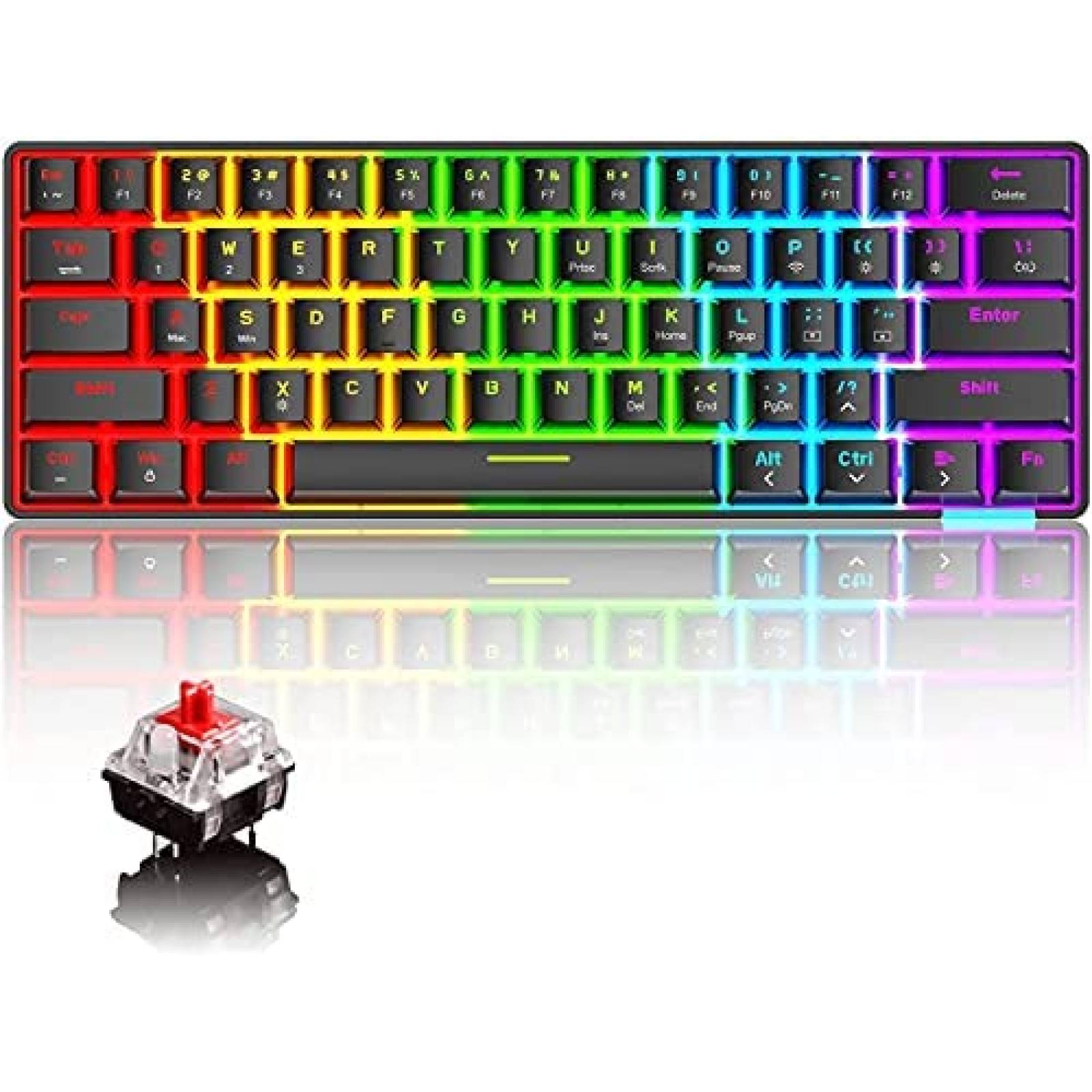 Teclado ZIYOU LANG Mecanico Gaming RGB Ergonomico -Negro