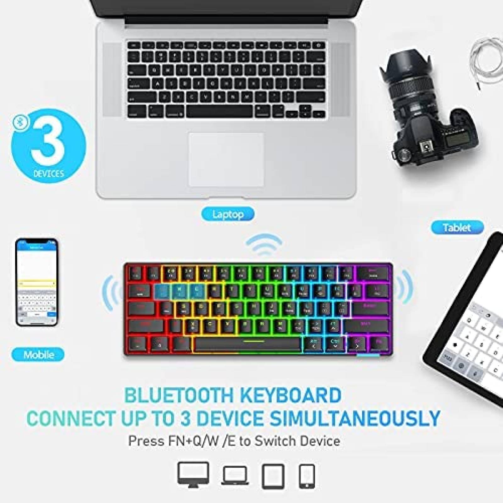 Teclado ZIYOU LANG Mecanico Gaming RGB Ergonomico -Negro