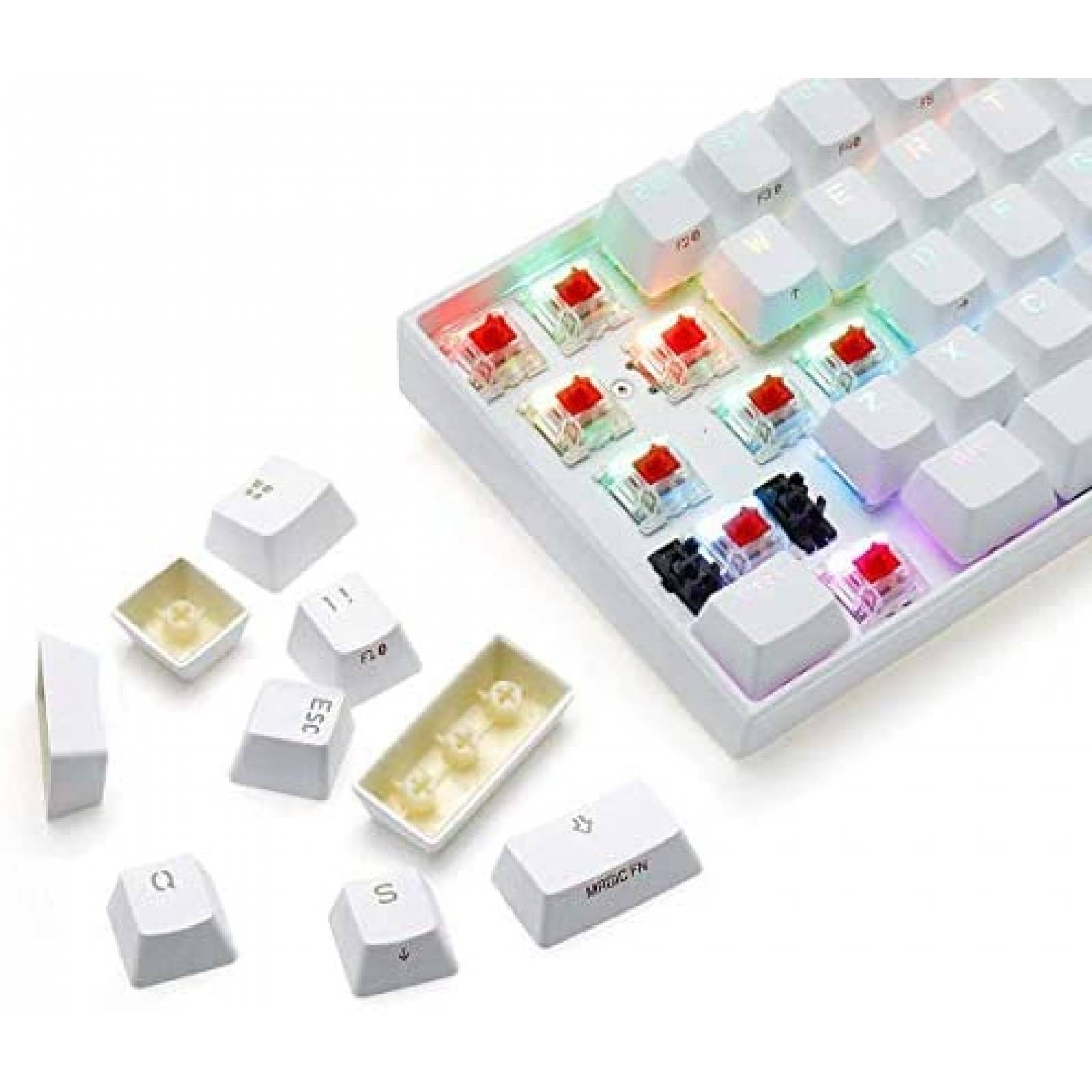 Teclado CORN Anne Pro Gamign 60% RGB Bluetooth -Blanco