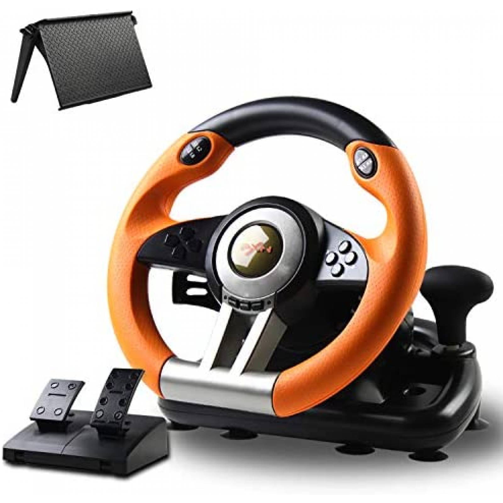 Volante PXN V3II para PC/Xbox/Nintendo/PS -Negro/Naranja